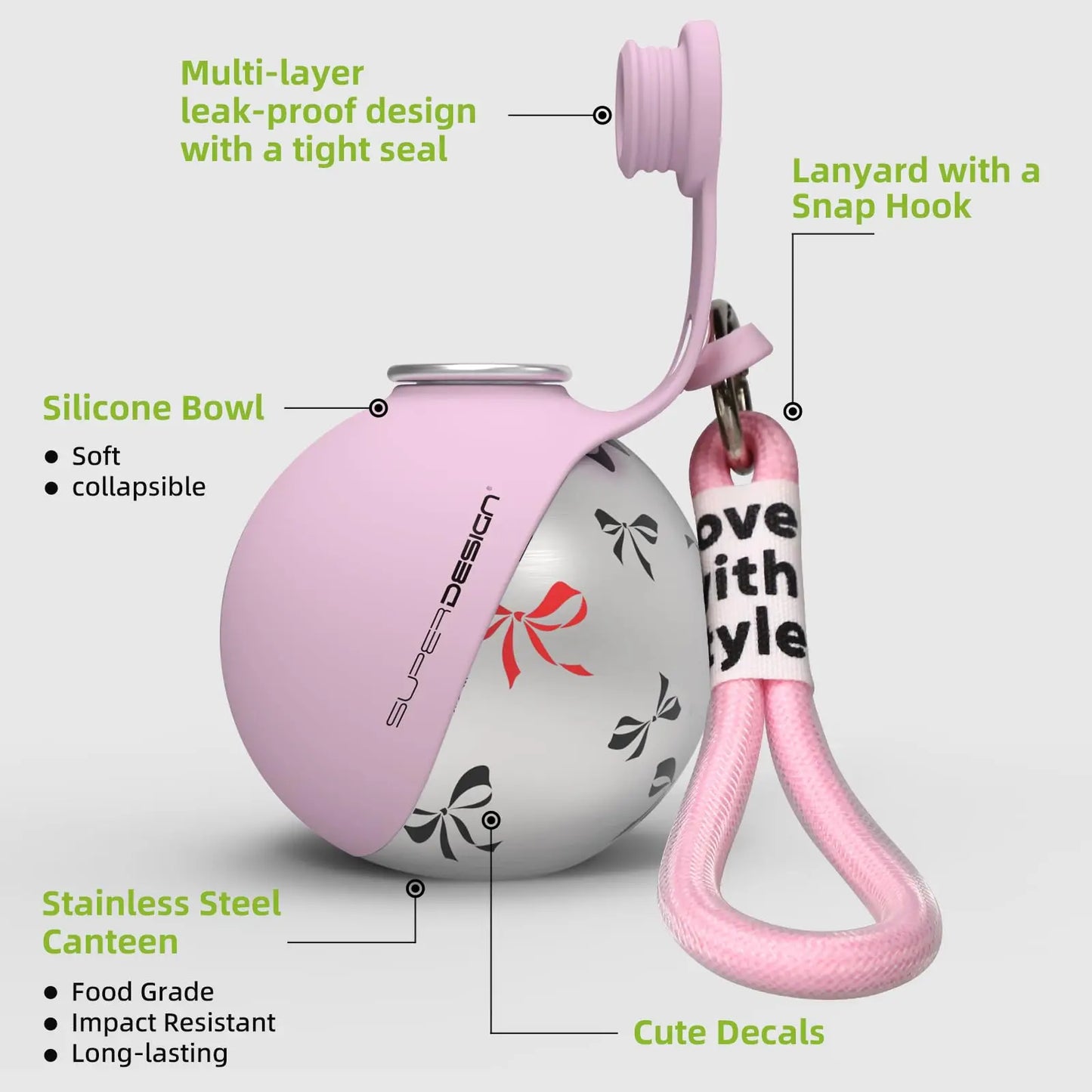 Stainless Steel Pet Travel Water Bottle