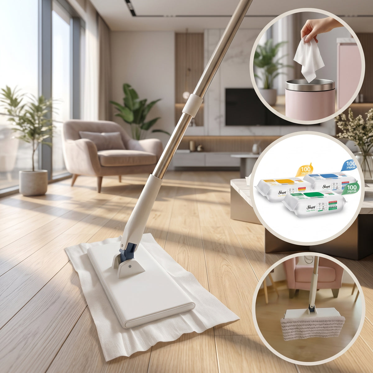 Premium Yengeç Mop - Tüm Bezlerle Uyumlu