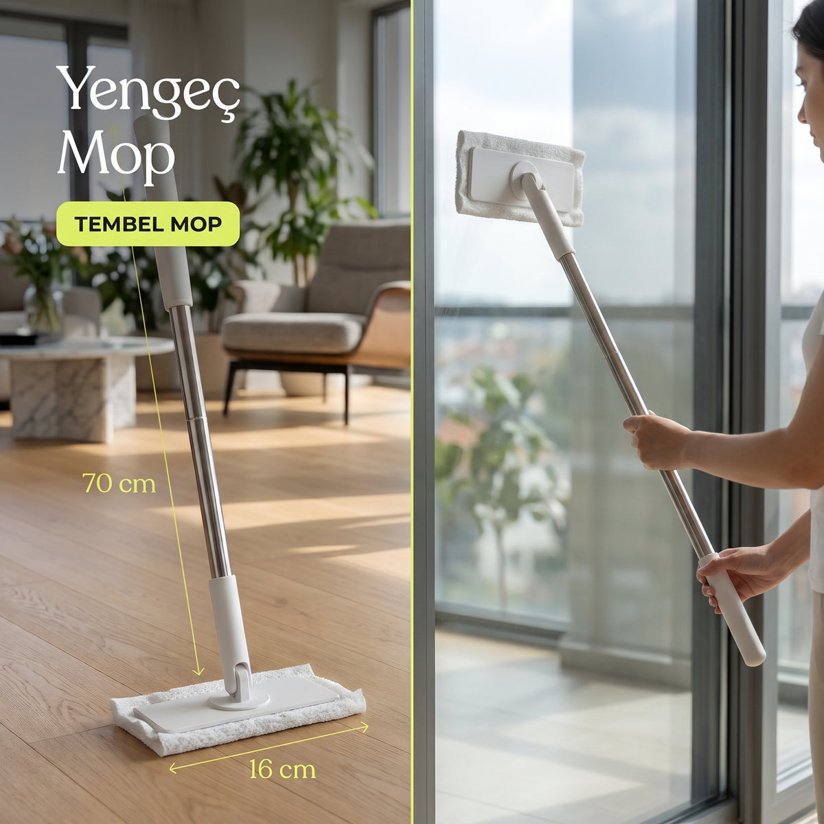 Premium Yengeç Mop - Tüm Bezlerle Uyumlu