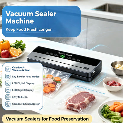 Automatic Digital Vacuum Sealer with Built-in Cutter