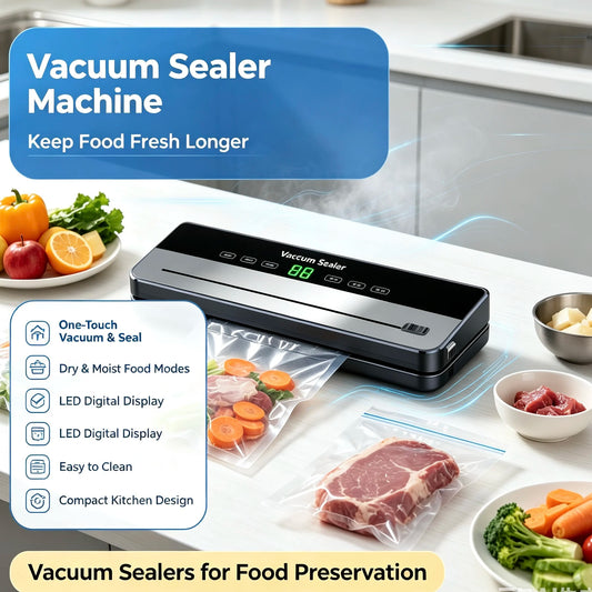 Automatic Digital Vacuum Sealer with Built-in Cutter