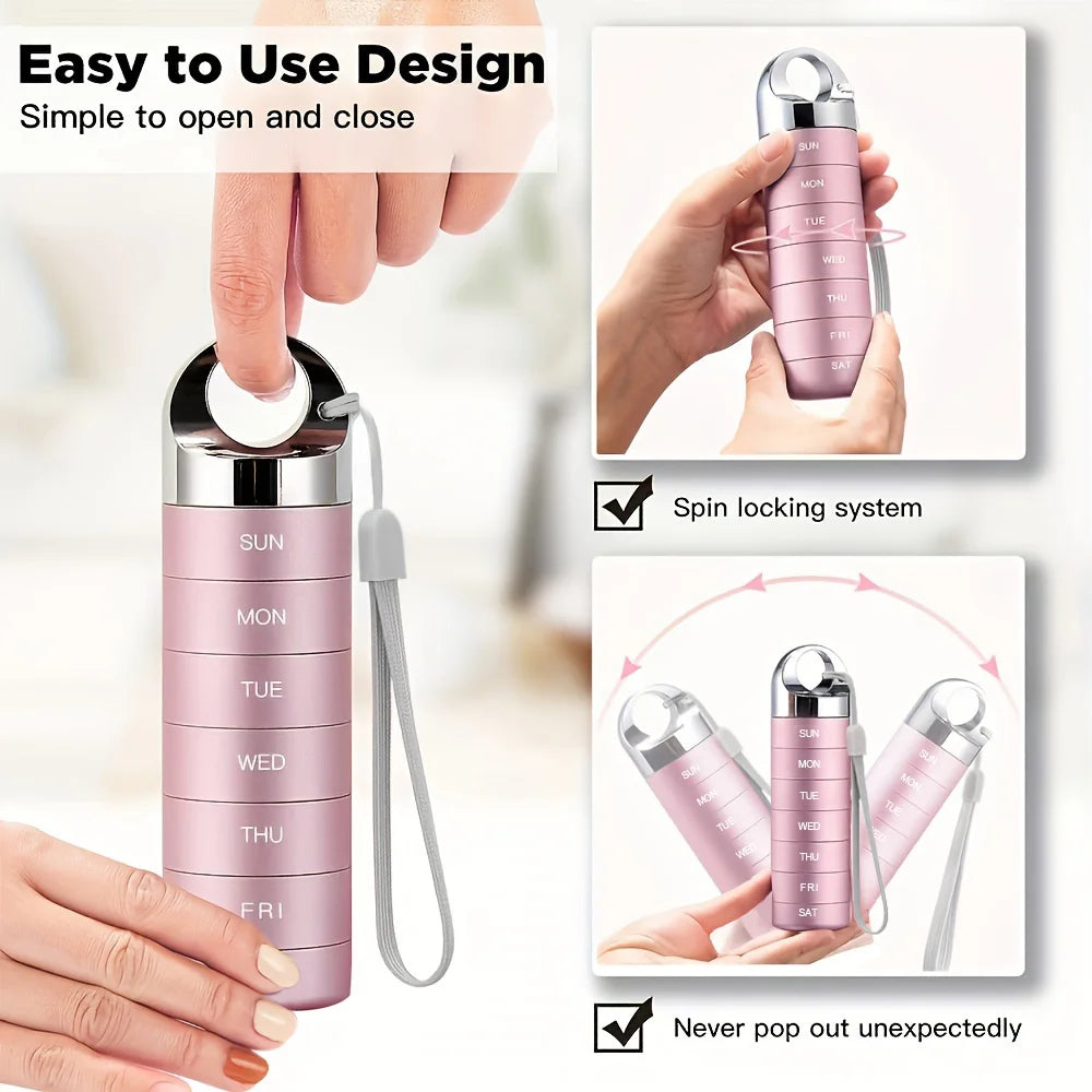 Premium Waterproof Aluminum 7-Day Pill Organizer