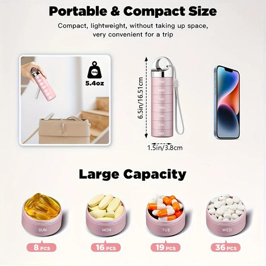 Premium Waterproof Aluminum 7-Day Pill Organizer