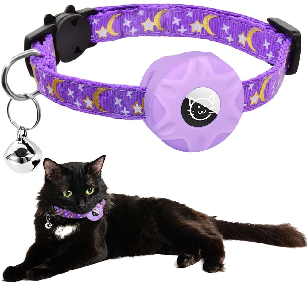 Premium AirTag Cat Collar with Protective Case & Bell