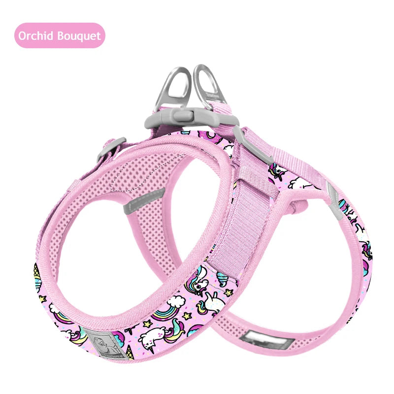 Floral Mesh Harness – Breathable All-Weather Pet Walking Harness