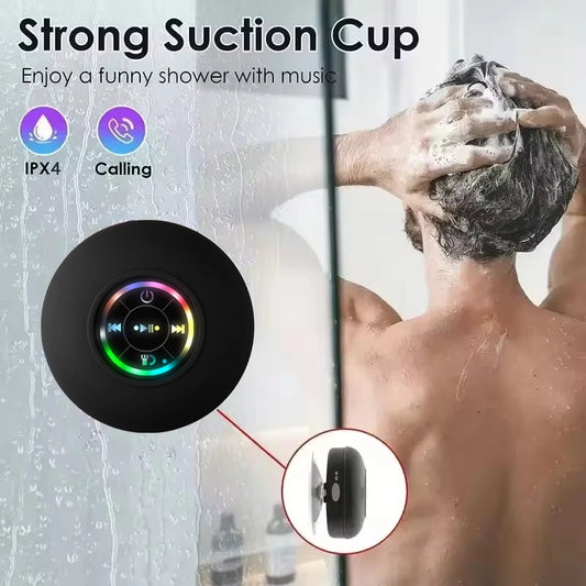 Portable Waterproof Bluetooth Speaker with LED Light & Stereo Sound