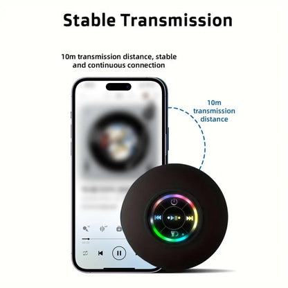Portable Waterproof Bluetooth Speaker with LED Light & Stereo Sound