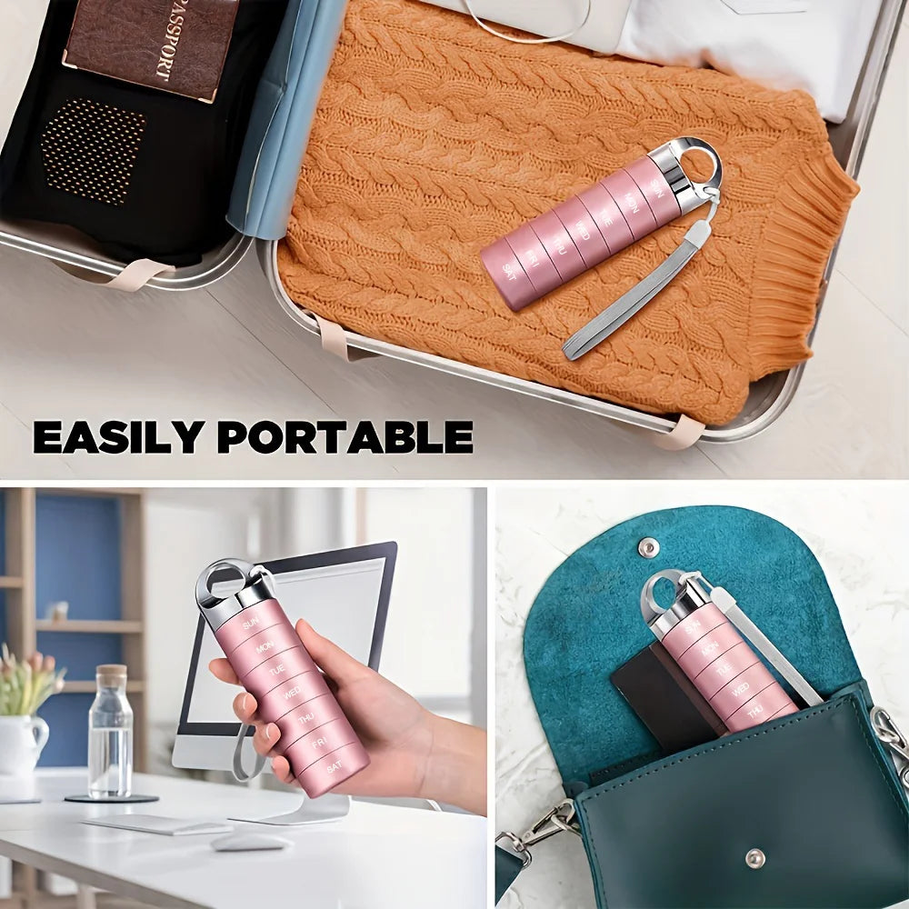 Premium Waterproof Aluminum 7-Day Pill Organizer