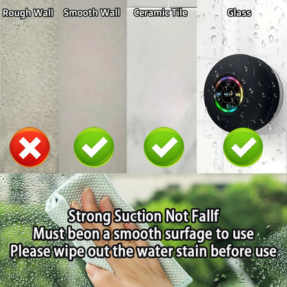 Portable Waterproof Bluetooth Speaker with LED Light & Stereo Sound