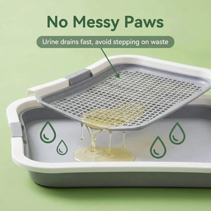 SplashGuard™ Premium Indoor Puppy Potty Tray | Anti-Splash Dog Toilet with Quick-Drain Mesh
