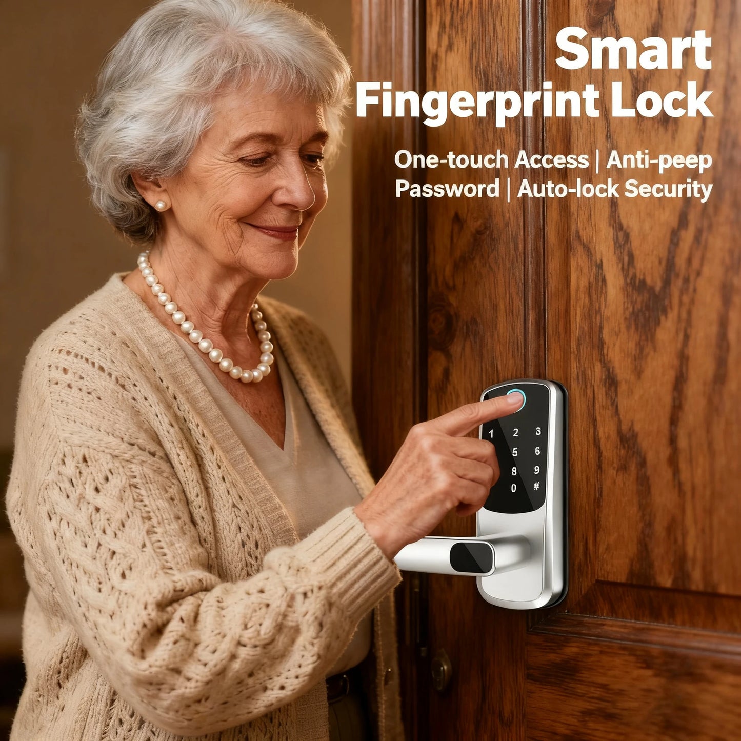 Smart Biometric Door Lock – Keyless Entry with Fingerprint, PIN & App Control