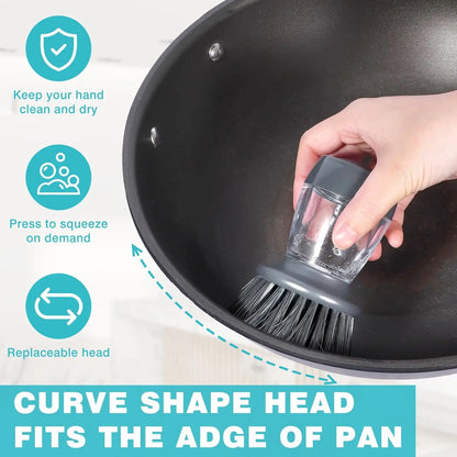 Press-to-Dispense Liquid Dish Soap Scrubber