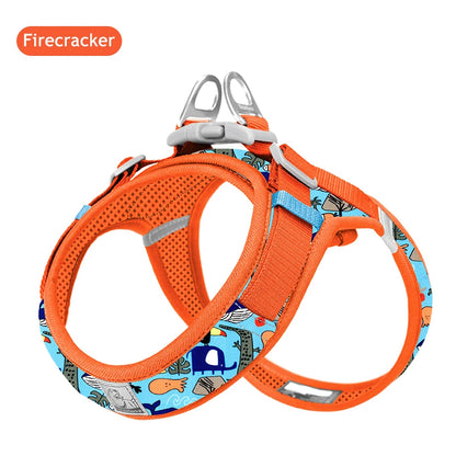 Floral Mesh Harness – Breathable All-Weather Pet Walking Harness
