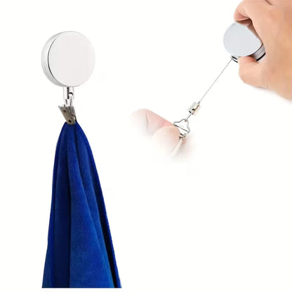 Automatic Rebound Towel Holder with Heavy-Duty Clip