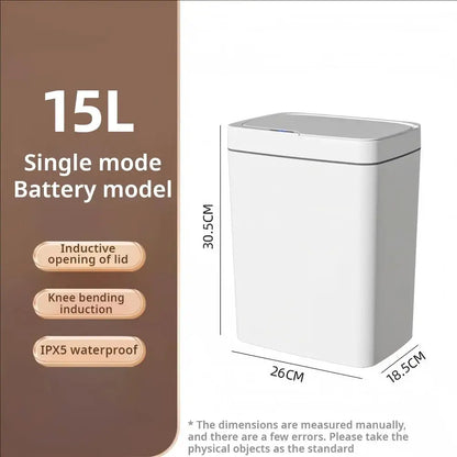15L Smart Sensor Touchless Trash Can – Automatic Bagging Bathroom & Home Waste Bin