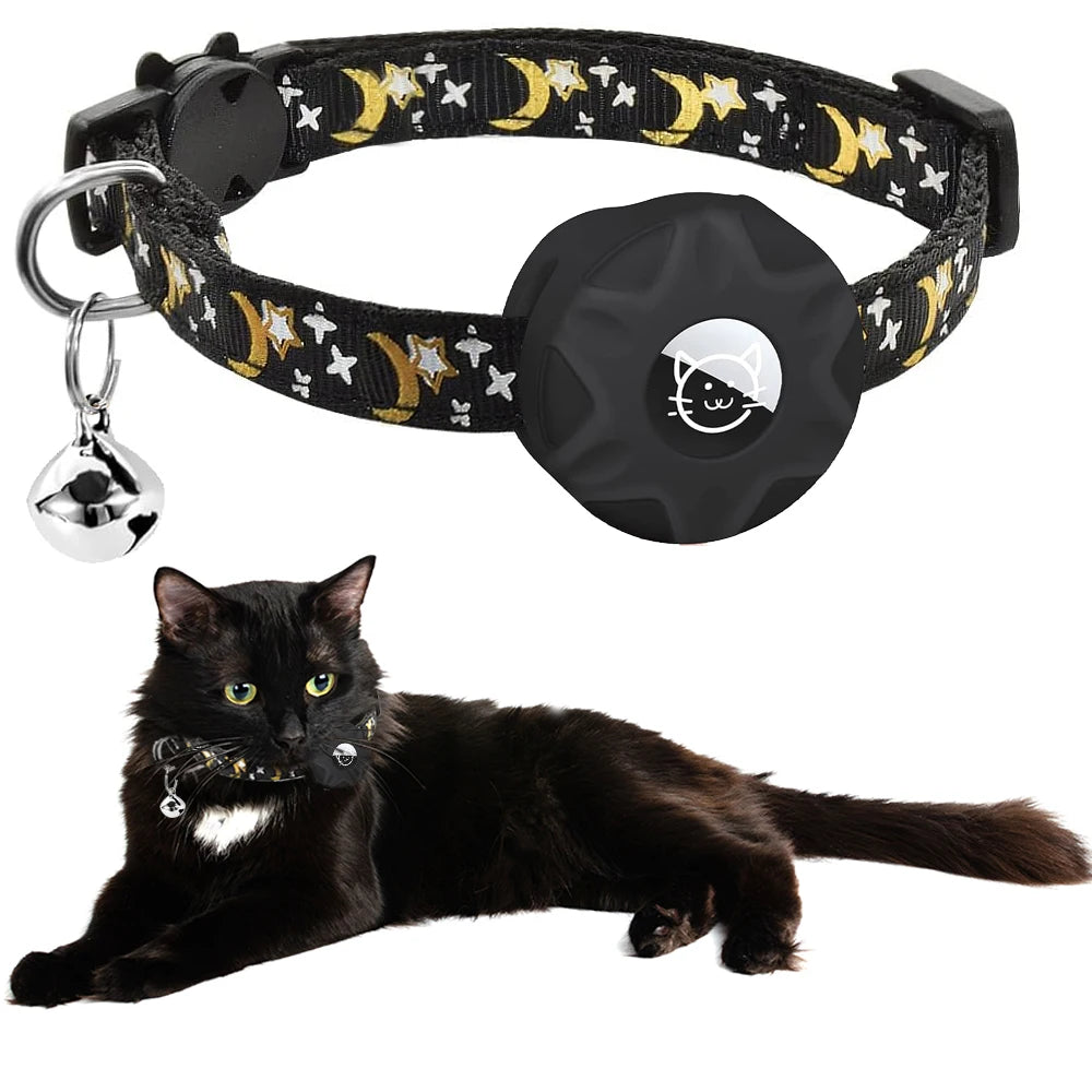 Premium AirTag Cat Collar with Protective Case & Bell