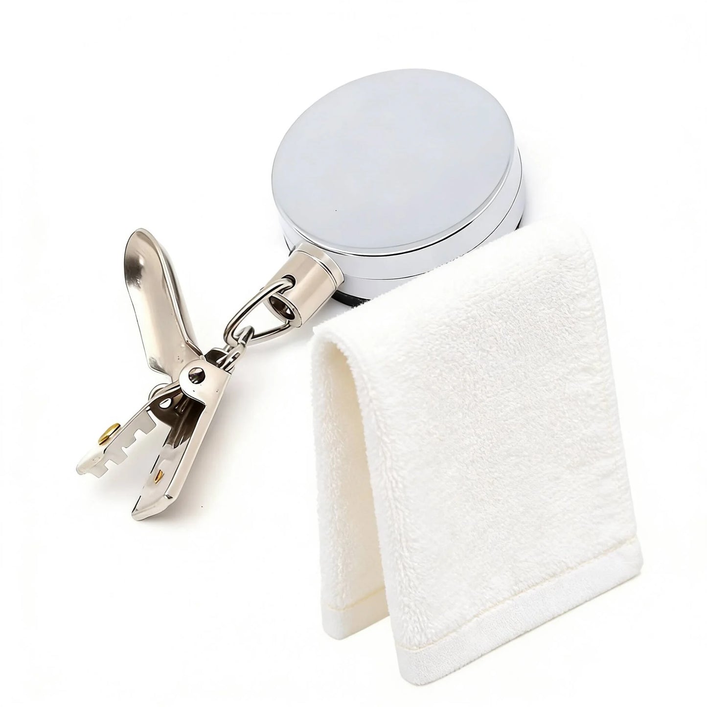 Automatic Rebound Towel Holder with Heavy-Duty Clip