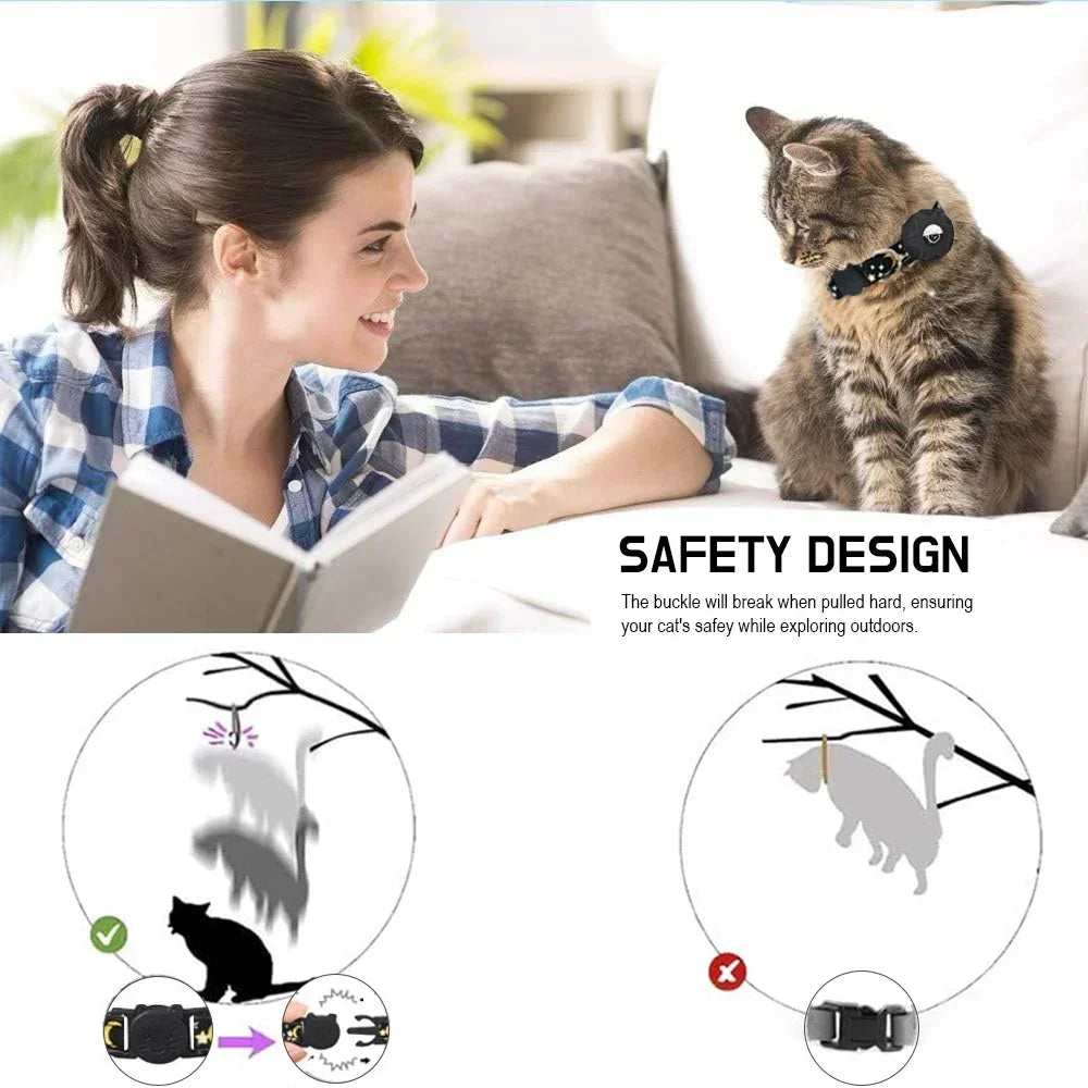 Premium AirTag Cat Collar with Protective Case & Bell