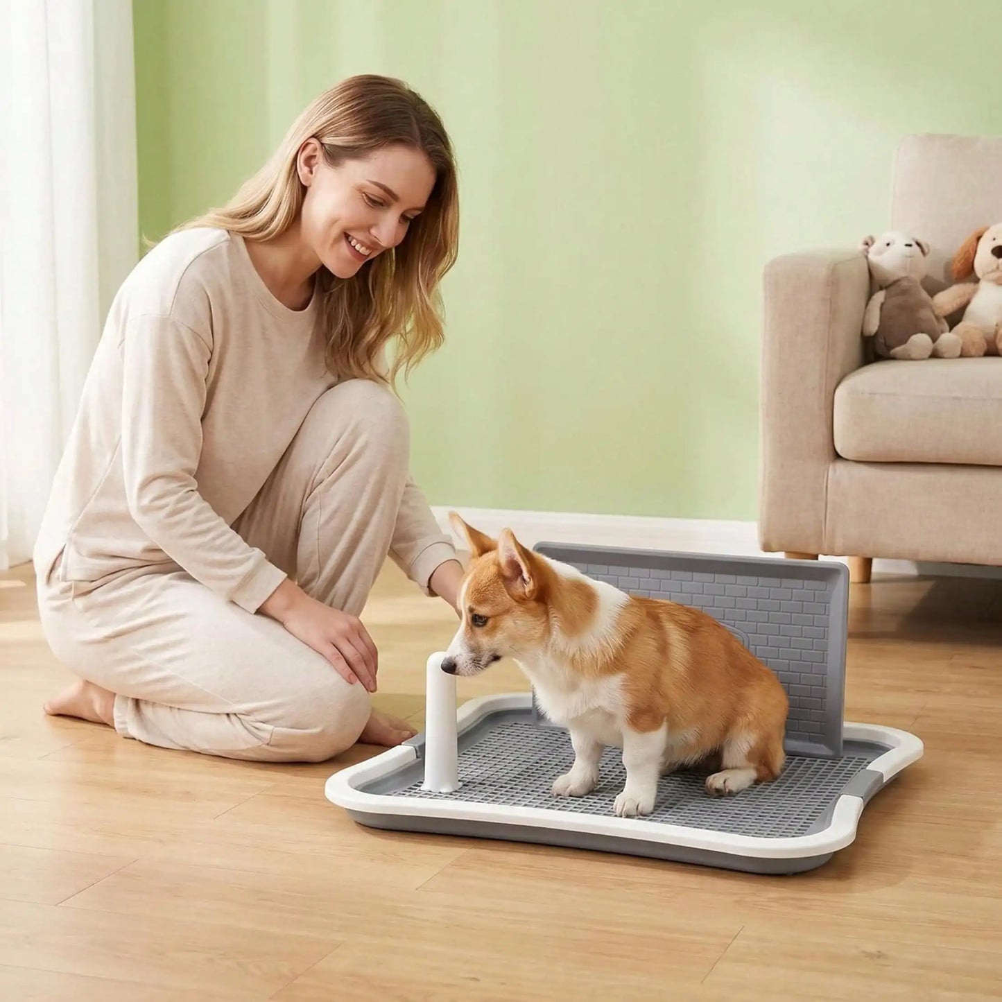 SplashGuard™ Premium Indoor Puppy Potty Tray | Anti-Splash Dog Toilet with Quick-Drain Mesh