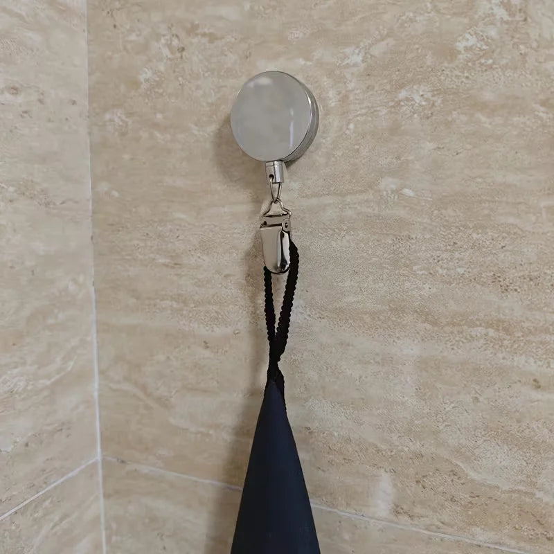 Automatic Rebound Towel Holder with Heavy-Duty Clip