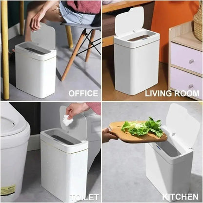 15L Smart Sensor Touchless Trash Can – Automatic Bagging Bathroom & Home Waste Bin