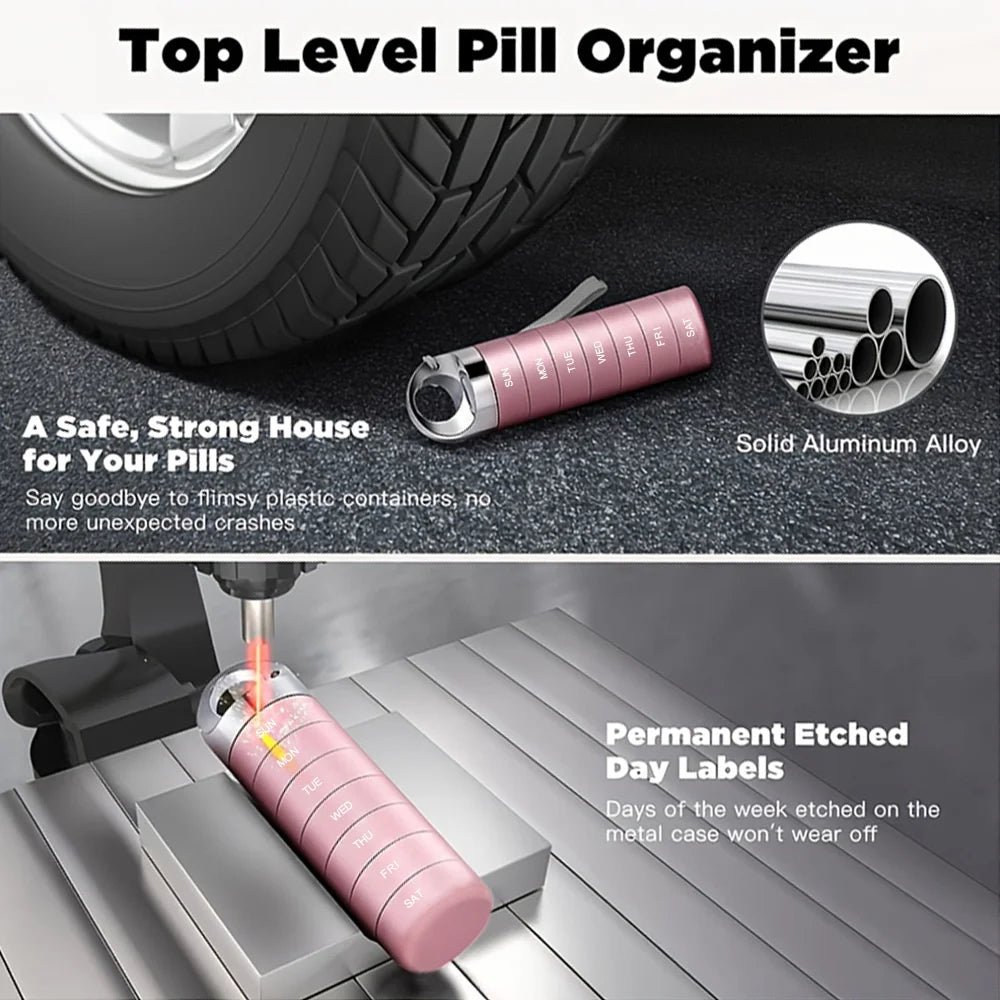 Premium Waterproof Aluminum 7-Day Pill Organizer