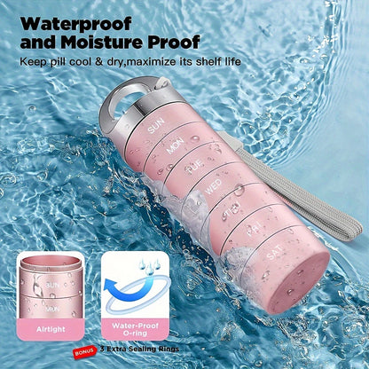 Premium Waterproof Aluminum 7-Day Pill Organizer