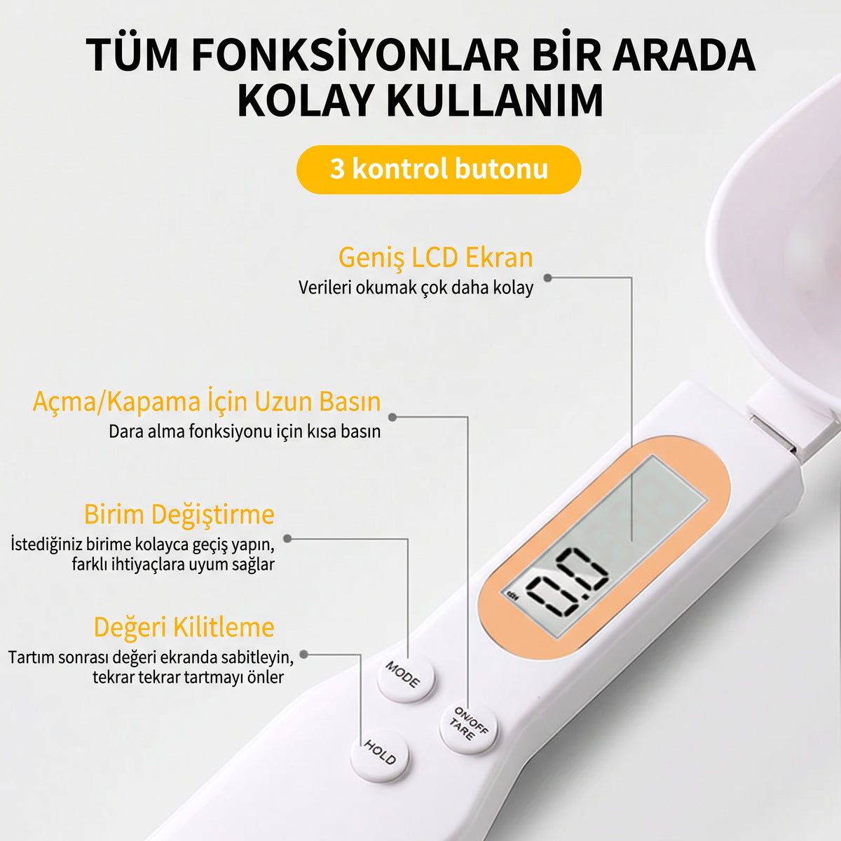 SpoonScale 0,1 g Hassasiyetli Dijital Kaşık Tartı