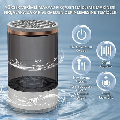 AuraMix™ Akıllı Premium Makyaj Fırçası Temizleyici