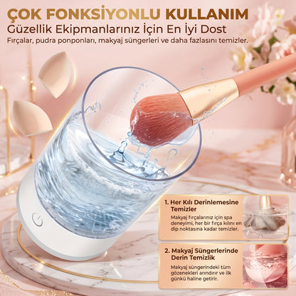 AuraMix™ Akıllı Premium Makyaj Fırçası Temizleyici