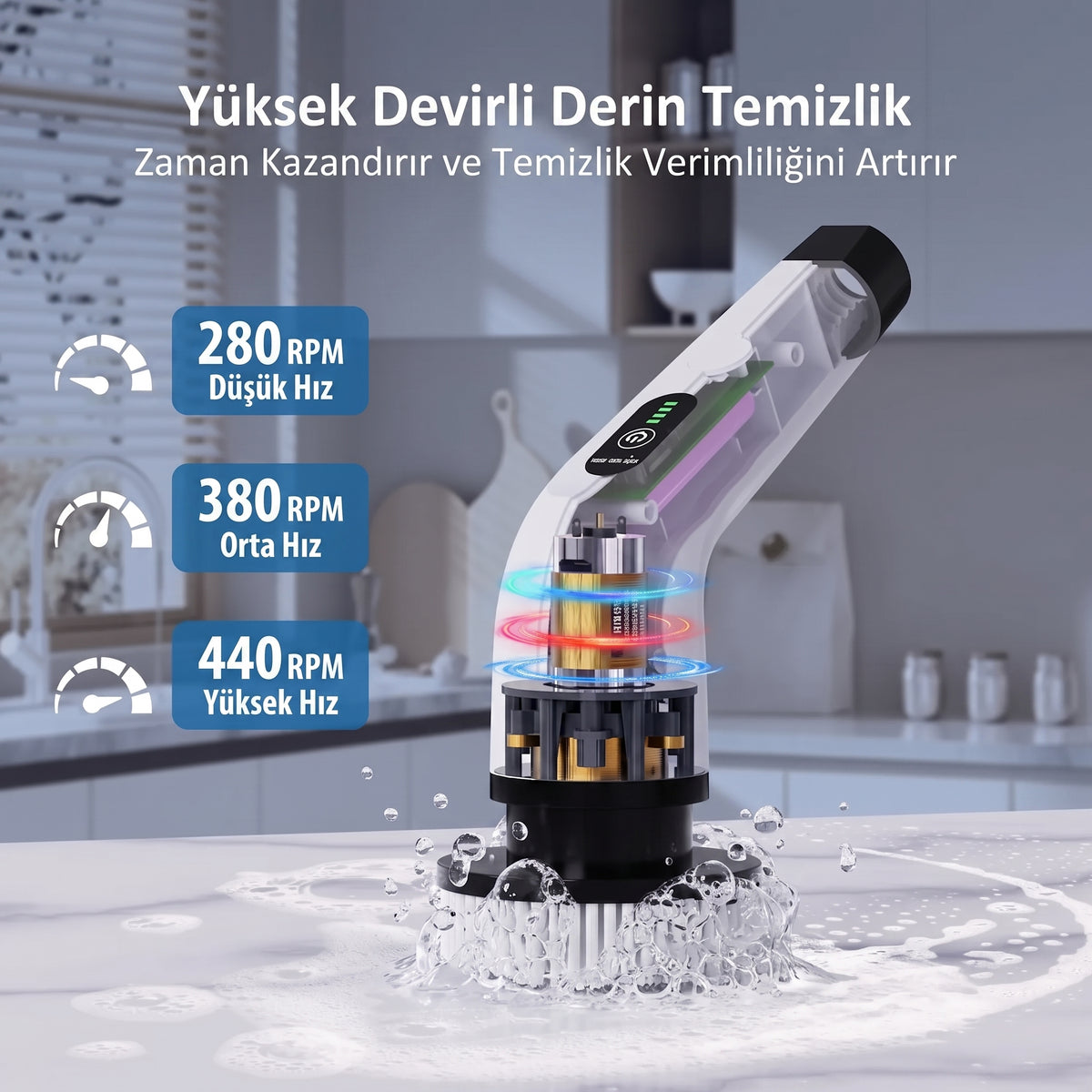 SpinGlide Kablosuz Derinlemesine Temizlik Fırçası