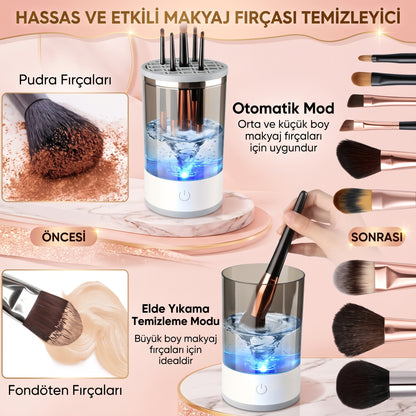 AuraMix™ Akıllı Premium Makyaj Fırçası Temizleyici