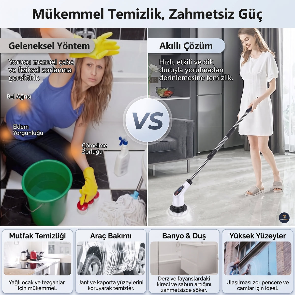 SpinGlide Kablosuz Derinlemesine Temizlik Fırçası