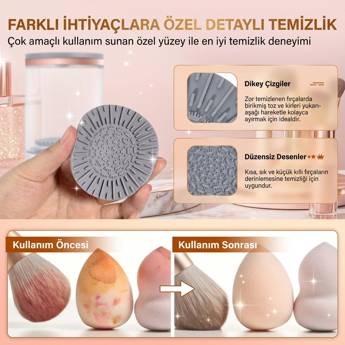 AuraMix™ Akıllı Premium Makyaj Fırçası Temizleyici