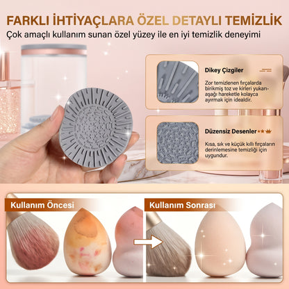 AuraMix™ Akıllı Premium Makyaj Fırçası Temizleyici