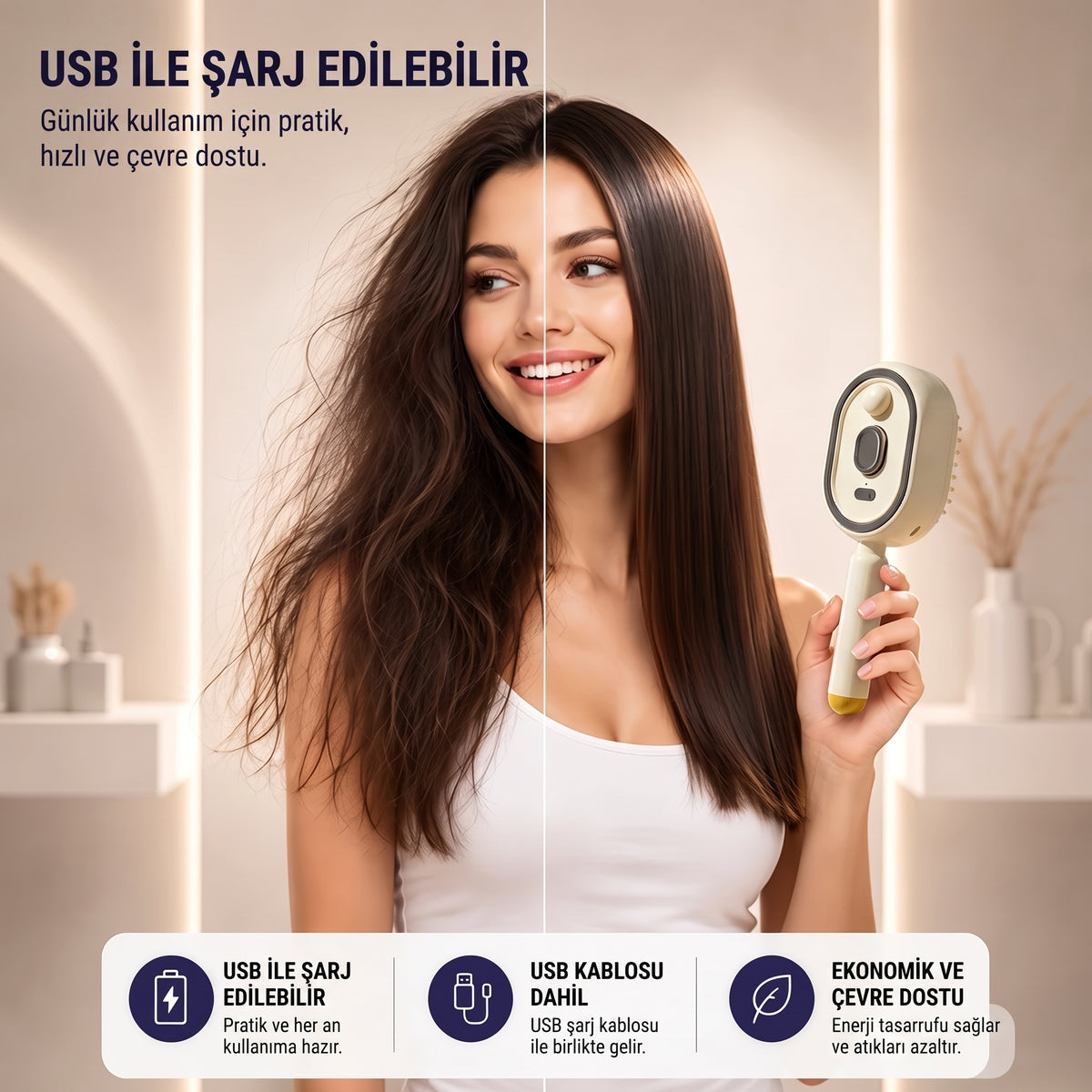 Premium Akıllı Saç ve Saç Derisi Bakım Tarağı
