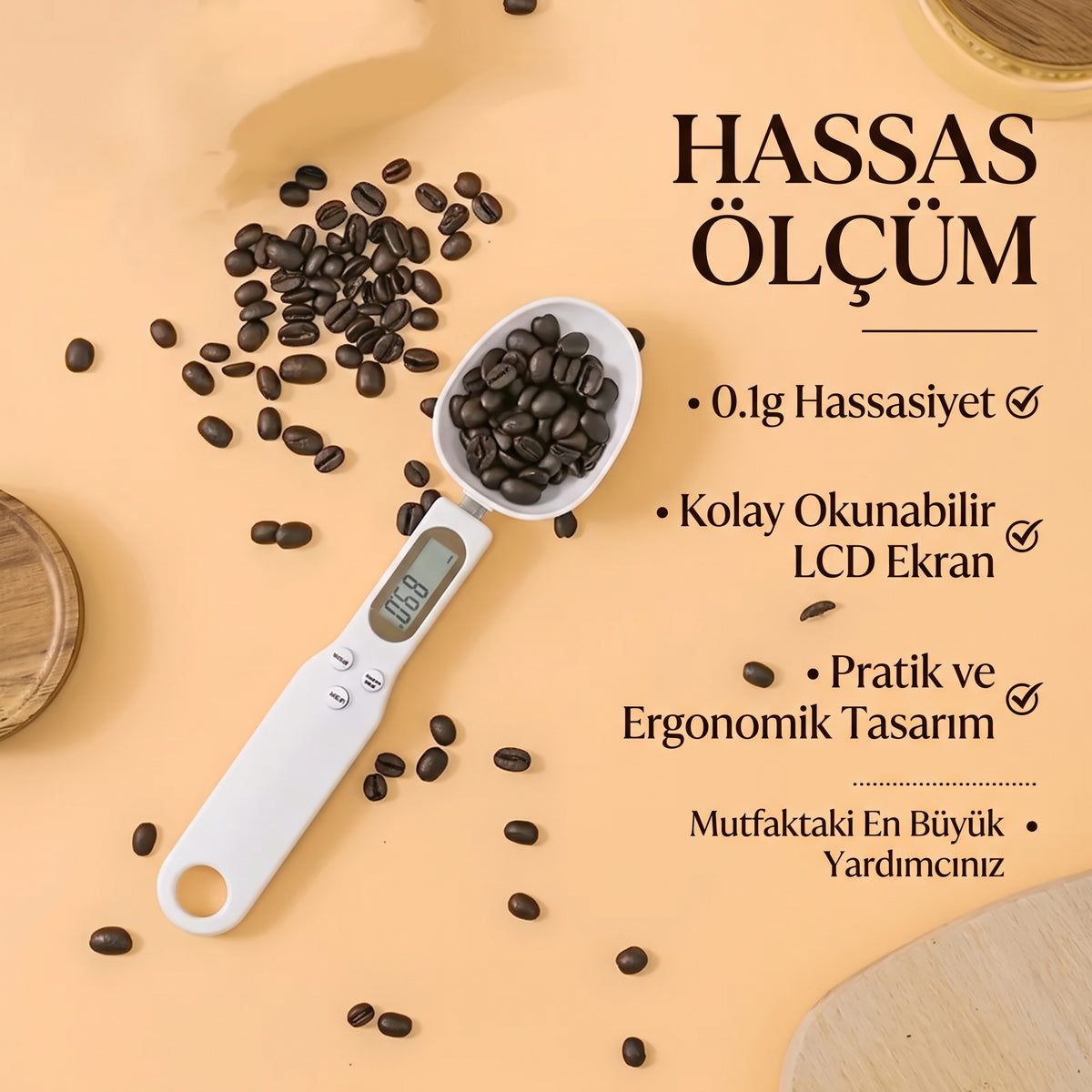 SpoonScale 0,1 g Hassasiyetli Dijital Kaşık Tartı