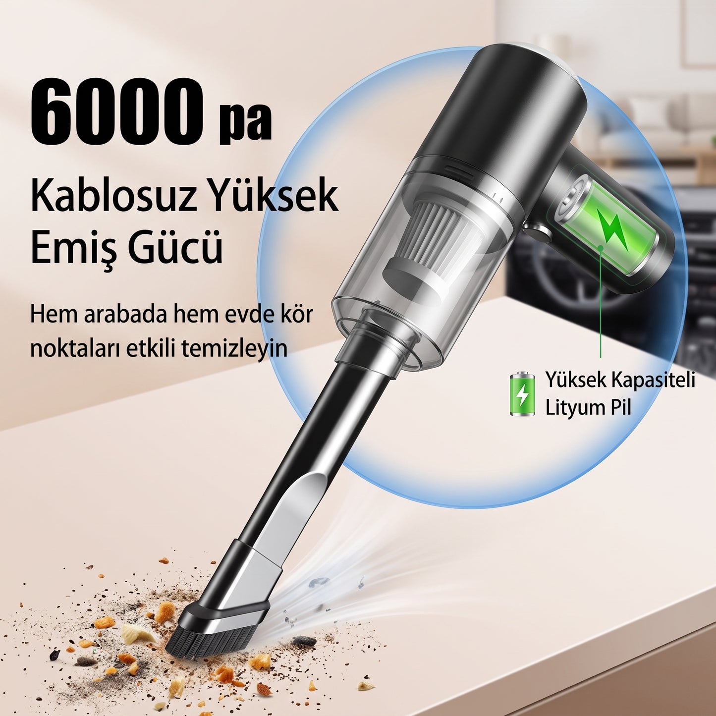 VeloDrive Islak & Kuru Taşınabilir Süpürge