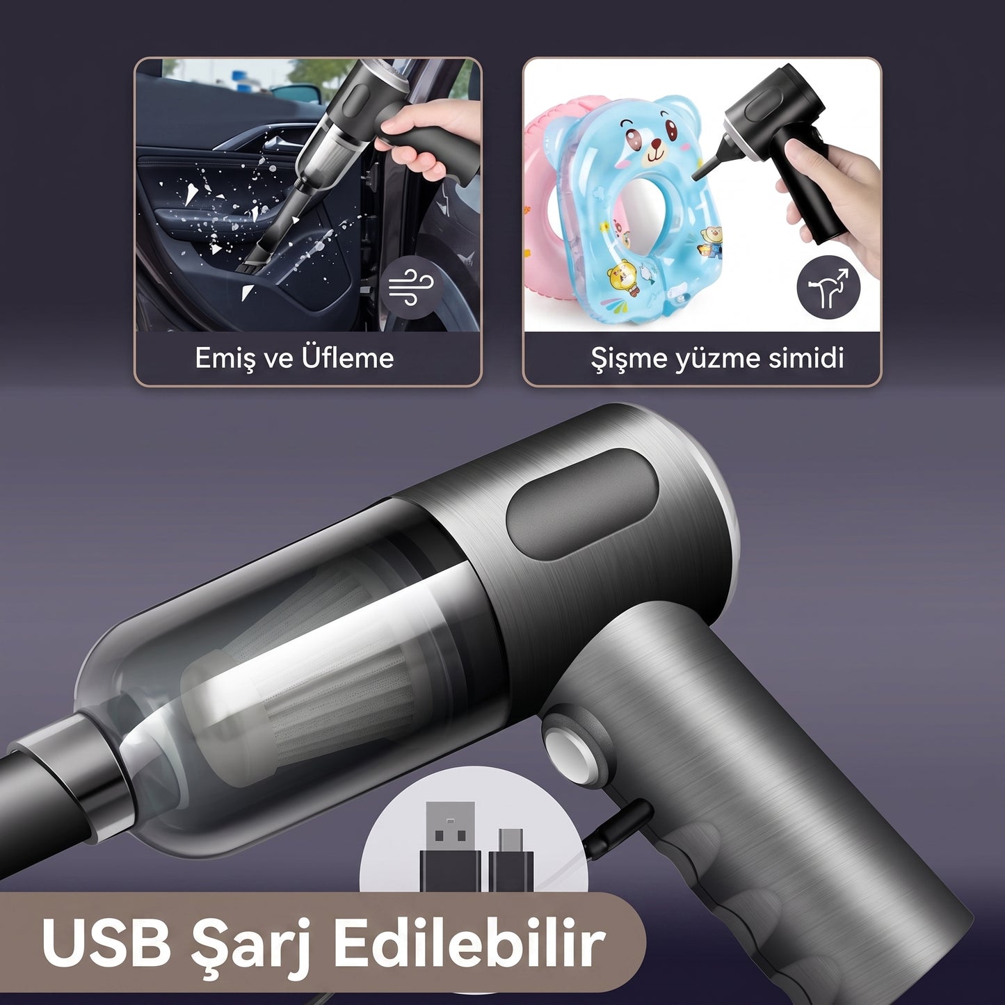 VeloDrive Islak & Kuru Taşınabilir Süpürge