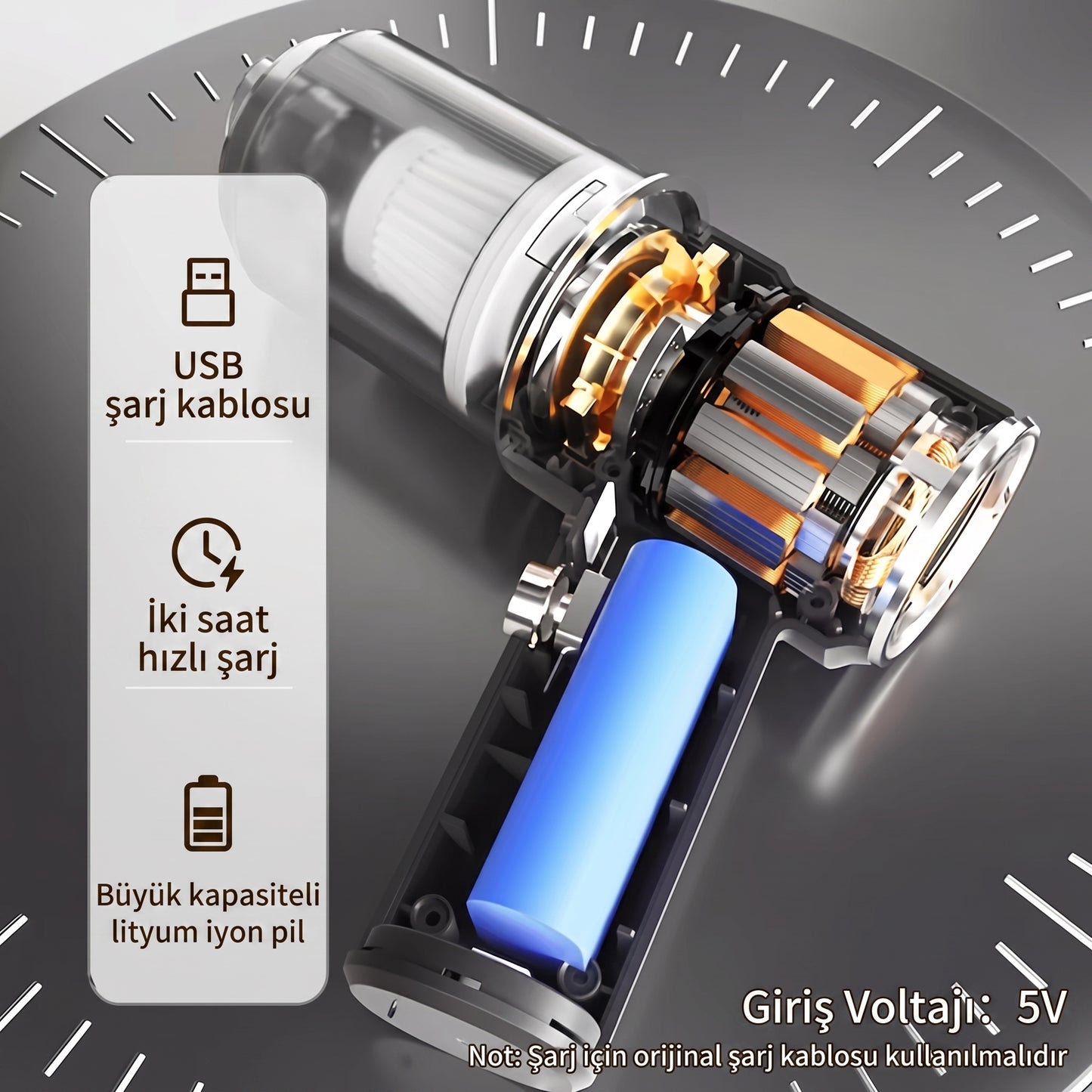 VeloDrive Islak & Kuru Taşınabilir Süpürge